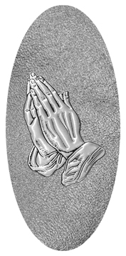 DG5000-516-SL-SH-SL Silver Praying Hands Shimmer Silver